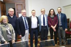 Foto di gruppo alla conferenza stampa della Rievocazione Storica del Venerdì Santo