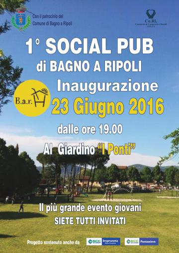 23 giugno: si inaugura 'B.a.R. H', il primo social pub di Bagno a Ripoli