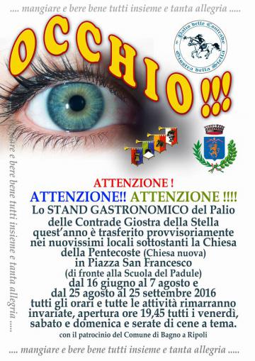 Stand Gastronomico del Palio dal 16 giugno 2016