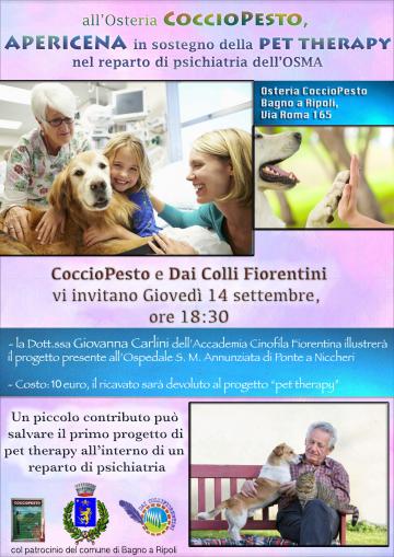 Un Apericena per la Pet Therapy dell'Ospedale Santa Maria Annunziata